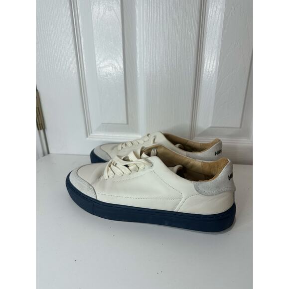 HIRUNDO White Midnight Blue Leather Sneakers Size EU 41 - Picture 5 of 9
